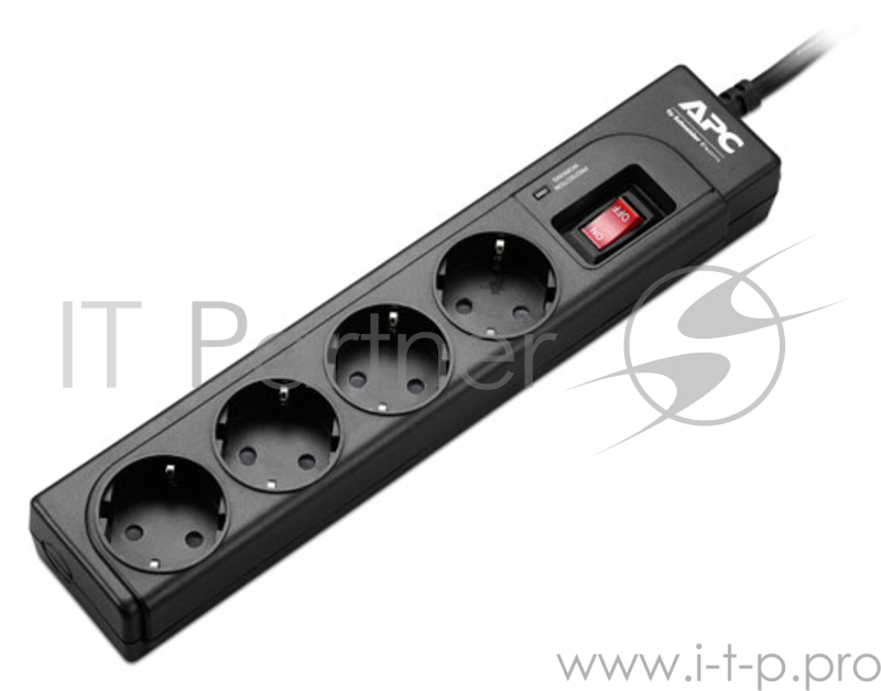 Сетевые фильтры APC P43B-RS сетевой фильтр 1м, 4 розеток, черный