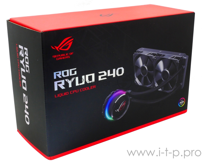 Cистема водяного охлаждения процессора ASUS ROG RYUO 240 (Intel: LGA 115x,1366, 2011, 2011-3, 2066, AMD: AM4, TR4*, OLED-дисплей 1,77”, 240 mm вентилятор, 90RC0040-M0UAY0)