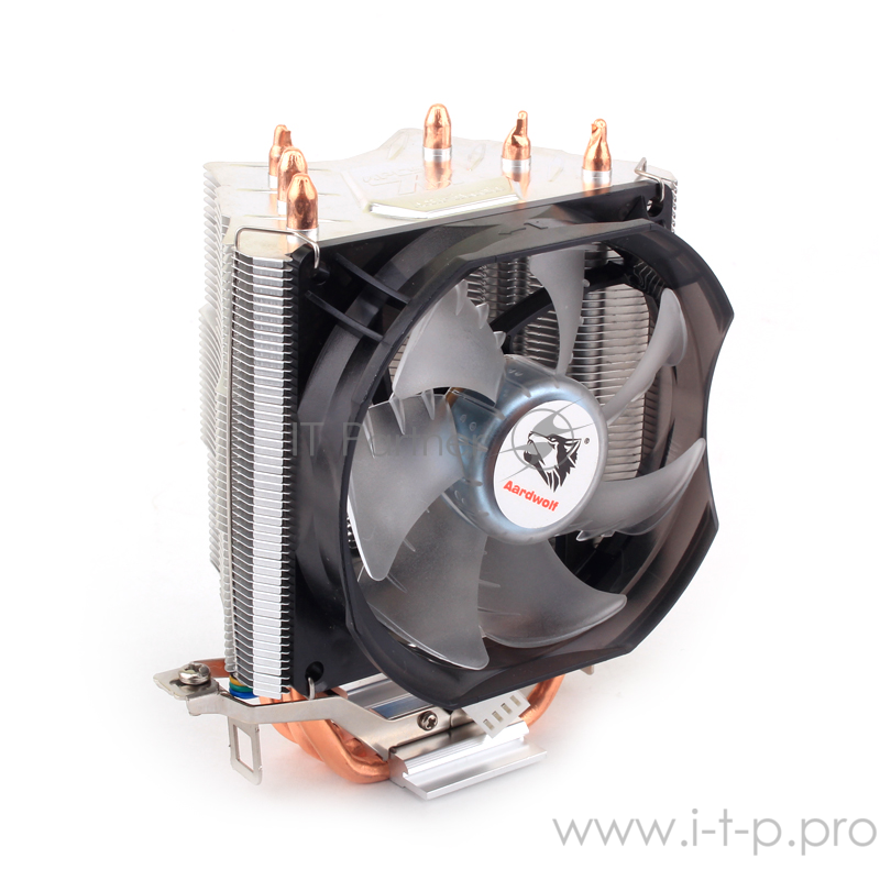 Кулер AARDWOLF Performa 7X (APF-7X-92LED) S775/115X/AM2/AM3/AM4 (15 шт/кор, TDP 105W, BLUE LED вент-р 92мм с PWM, 3 тепловые трубки 6мм, 1350-2100RPM, 18-26dBa)