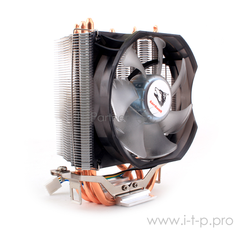 Кулер AARDWOLF Performa 7X (APF-7X-92LED) S775/115X/AM2/AM3/AM4 (15 шт/кор, TDP 105W, BLUE LED вент-р 92мм с PWM, 3 тепловые трубки 6мм, 1350-2100RPM, 18-26dBa)