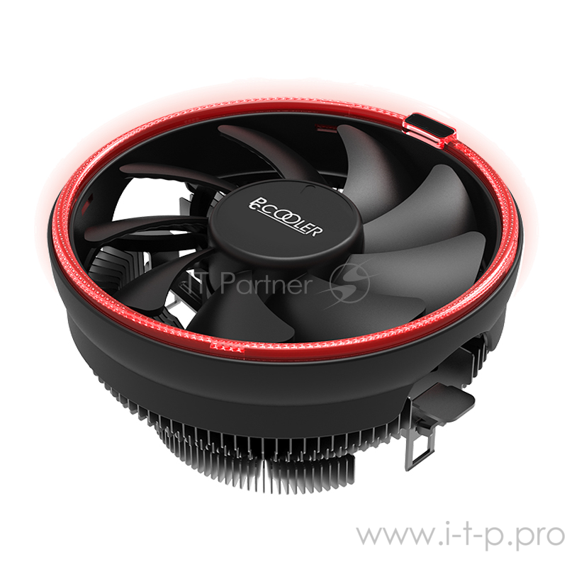 Кулер PCCooler E126M R S775/115X/AM2/2+/AM3/3+/AM4/FM (48 шт/кор, TDP 92W, вент-р 120мм с PWM, Red LED FAN, 1000-1800RPM, 26.5dBa) Retail Color Box