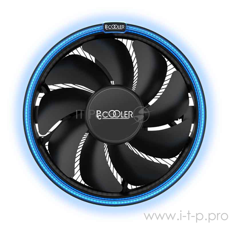 Кулер PCCooler E126M B S775/115X/AM2/2+/AM3/3+/AM4/FM (48 шт/кор, TDP 92W, вент-р 120мм с PWM, Blue LED FAN, 1000-1800RPM, 26.5dBa) Retail Color Box