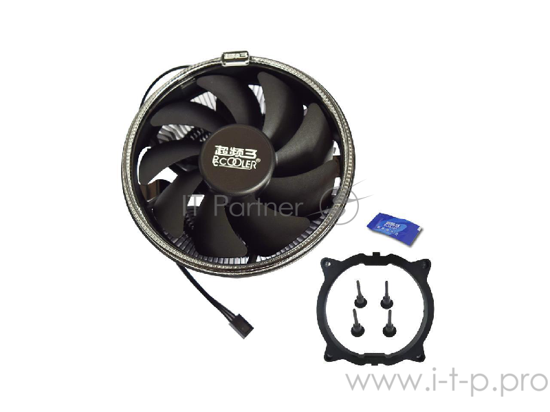 Кулер PCCooler E126M B S775/115X/AM2/2+/AM3/3+/AM4/FM (48 шт/кор, TDP 92W, вент-р 120мм с PWM, Blue LED FAN, 1000-1800RPM, 26.5dBa) Retail Color Box