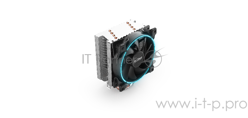 Кулер PCCooler GI-X4B S775/115X/AM2/AM3/AM4 (24 шт/кор, TDP 145W, 120mm PWM SilentPro Blue LED FAN, 4 тепловые трубки 6мм, 1000-1800RPM, 26.5dBa)