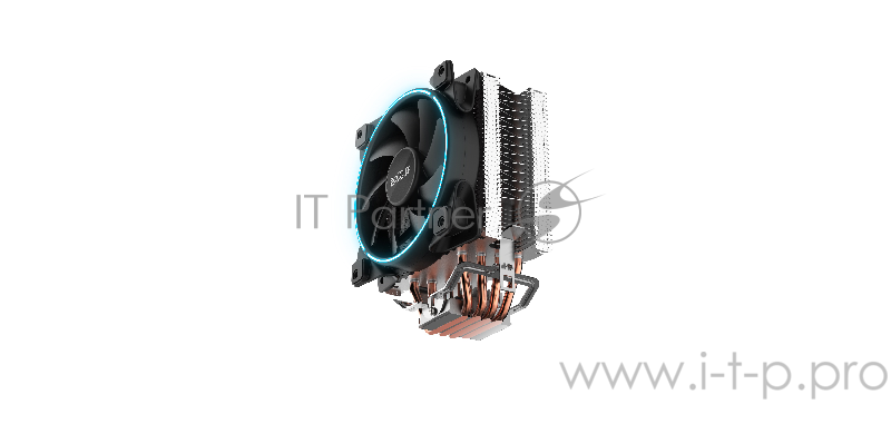 Кулер PCCooler GI-X4B S775/115X/AM2/AM3/AM4 (24 шт/кор, TDP 145W, 120mm PWM SilentPro Blue LED FAN, 4 тепловые трубки 6мм, 1000-1800RPM, 26.5dBa)