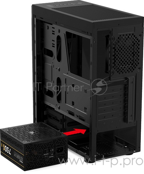 Игровой корпус чёрный Gamdias ARGUS E1 (ATX, RGB подсветка, акрил, fan 1x120 мм, 1xUSB 3.0, 2xUSB 2.0, HD Audio)