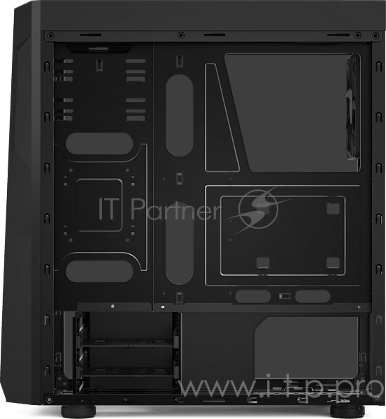 Игровой корпус чёрный Gamdias ARGUS E1 (ATX, RGB подсветка, акрил, fan 1x120 мм, 1xUSB 3.0, 2xUSB 2.0, HD Audio)