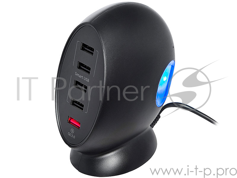 Зарядная станция LEXAND LP-5Q (черный) 5хUSB, 1 порт с поддержкой QC 3.0.