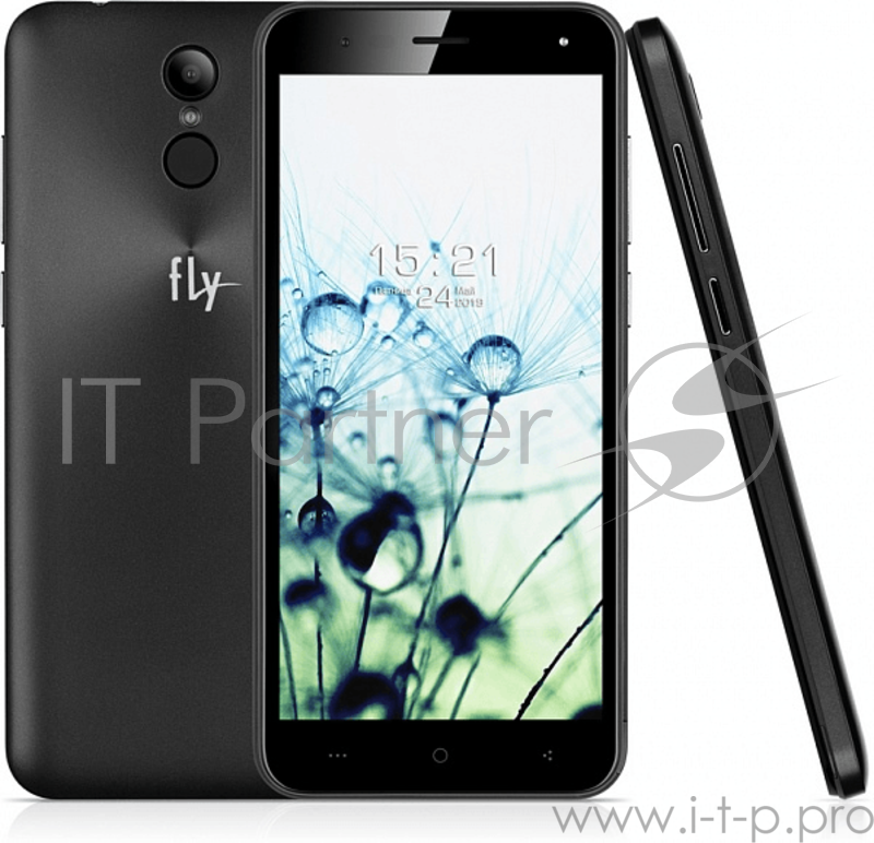 Телефон сотовый Fly Life Sky Black, 5.34'' 18:9 960x480, 1.3GHz, 4 Core, 1GB RAM, 8GB, 8Mpix/5Mpix, 2 Sim, 2G, 3G, LTE, BT v4.2, WiFi 802.11 a/b/g/n, GPS, Micro-USB, 3000mAh, Android GO