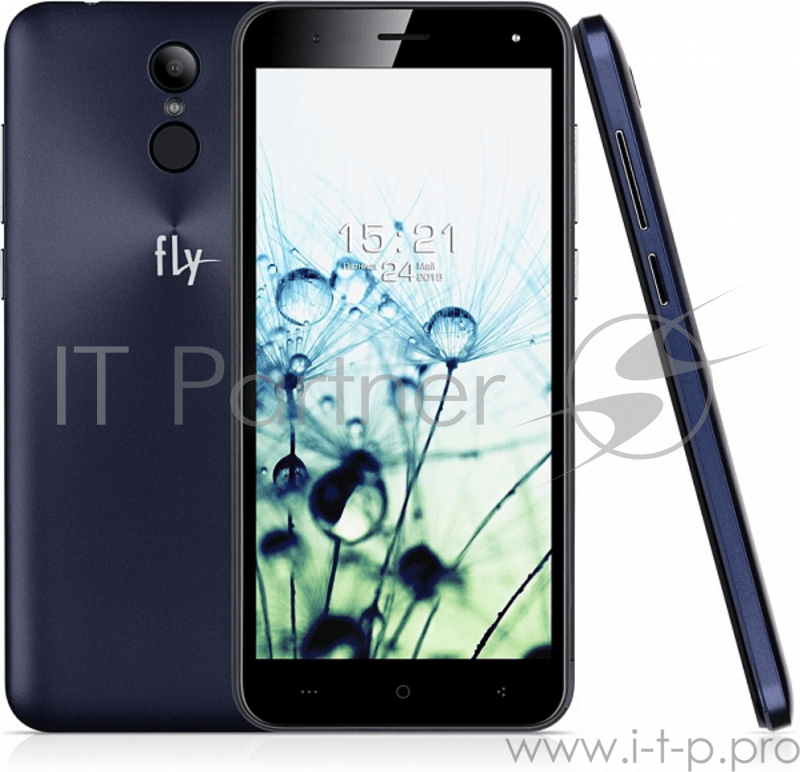 Телефон сотовый Fly Life Sky Dark blue, 5.34'' 18:9 960x480, 1.3GHz, 4 Core, 1GB RAM, 8GB, 8Mpix/5Mpix, 2 Sim, 2G, 3G, LTE, BT v4.2, WiFi 802.11 a/b/g/n, GPS, Micro-USB, 3000mAh, Android GO