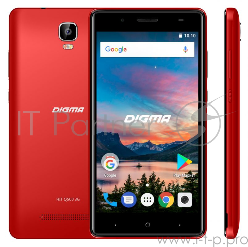 Смартфон Digma HIT Q500 3G 8Gb темно-красный моноблок 3G 2Sim 5