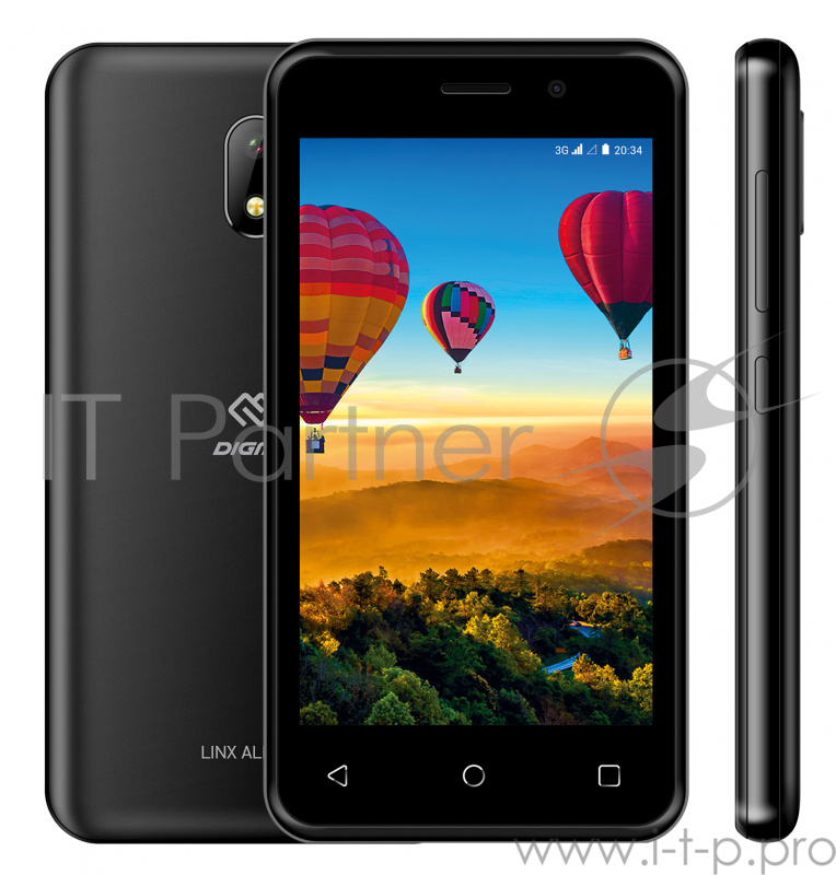 Смартфон Digma Linx Alfa 3G 4Gb 512Mb черный моноблок 3G 2Sim 4