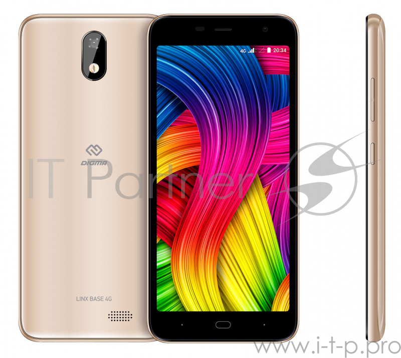 Смартфон Digma Base 4G Linx 8Gb 1Gb золотистый моноблок 3G 4G 2Sim 5.34