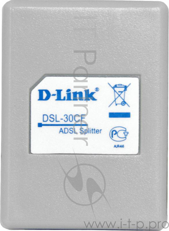 Модем D-Link DSL-30CF/RS Сплитер ADSL Annex A 1xRJ11 вход и 2xRJ-11 выход с 12cm телеф кабелем