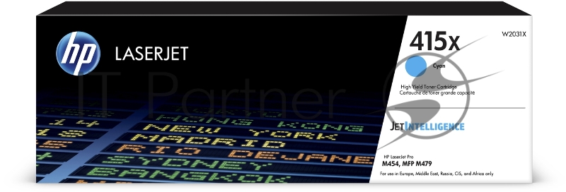 Тонер Картридж HP 415X W2031X голубой (6000стр.) для HP HP LJ M454/MFP M479
