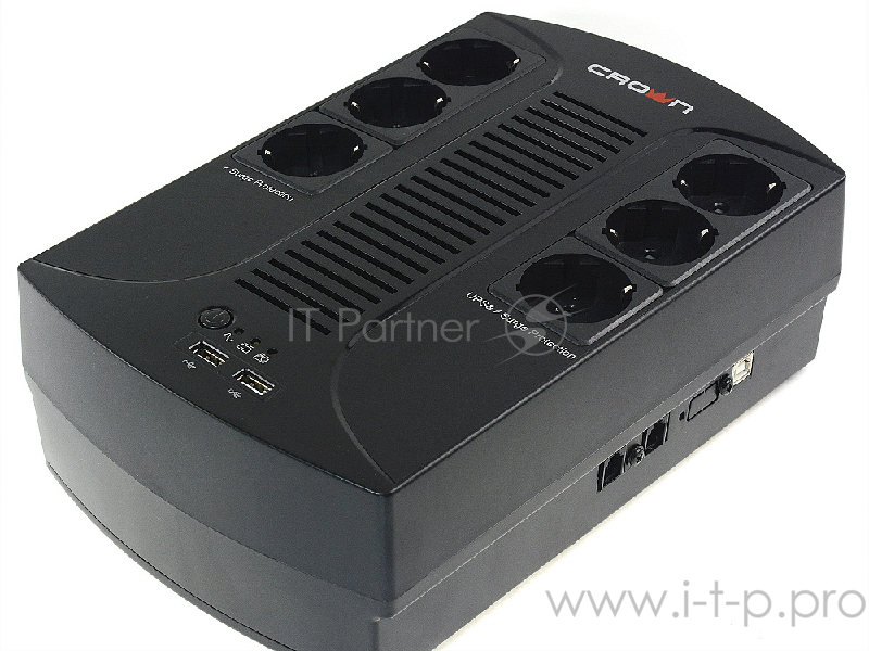 ИБП CROWN ИБП CMUS-265 EURO SMART {Line Interactive, 650VA360W, розетки 6*EURO} CM000001921