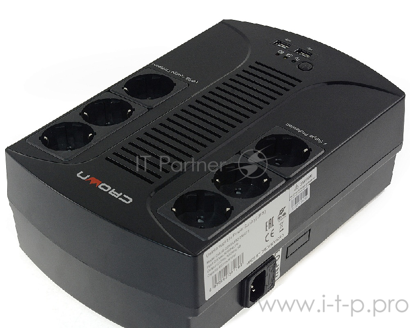 ИБП CROWN ИБП CMUS-265 EURO SMART {Line Interactive, 650VA360W, розетки 6*EURO} CM000001921