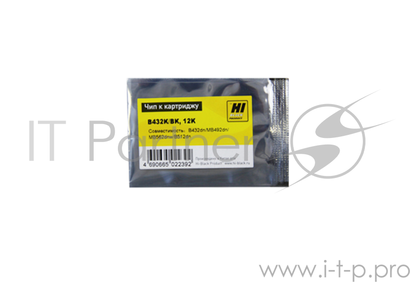 Чип Hi-Black к картриджу OKI B432/B512/MB492/MB562 BK, 12K