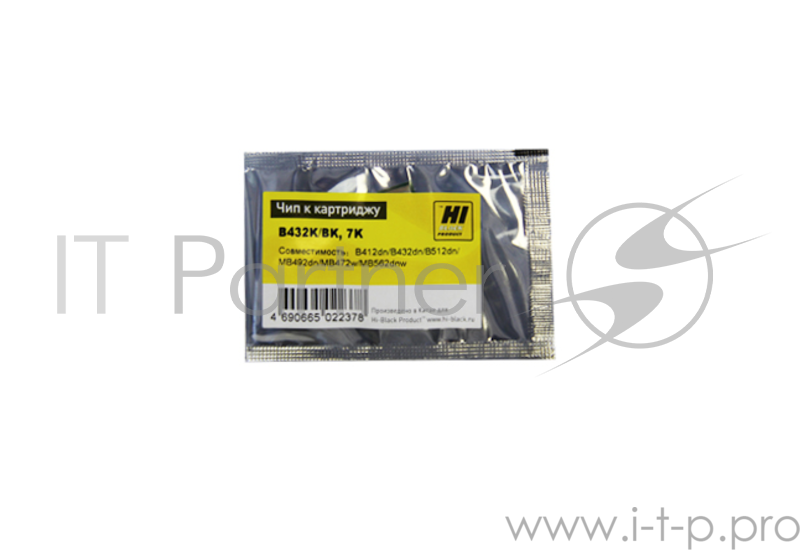 Чип Hi-Black к картриджу OKI B412/B432/B512/MB472/MB492/MB5 BK, 7K