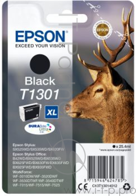 Расходные материалы EPSON C13T13014010/12 Картридж с черными чернилами для B42WD/SX525WD//BX625WFD (cons ink)