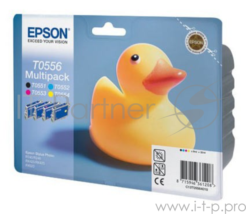 Расходные материалы EPSON C13T05564010 Набор картриджей EPSON для Stylus RX520/R240 (B,C,Y,M) (cons ink)