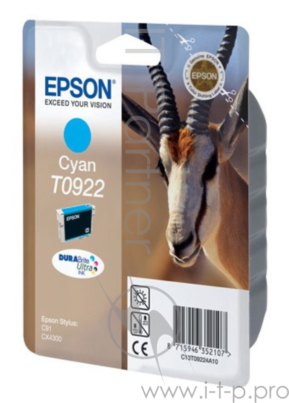 Расходные материалы EPSON C13T10824A10/C13T09224A10 Epson картридж для C91/CX4300 (синий) (cons ink)