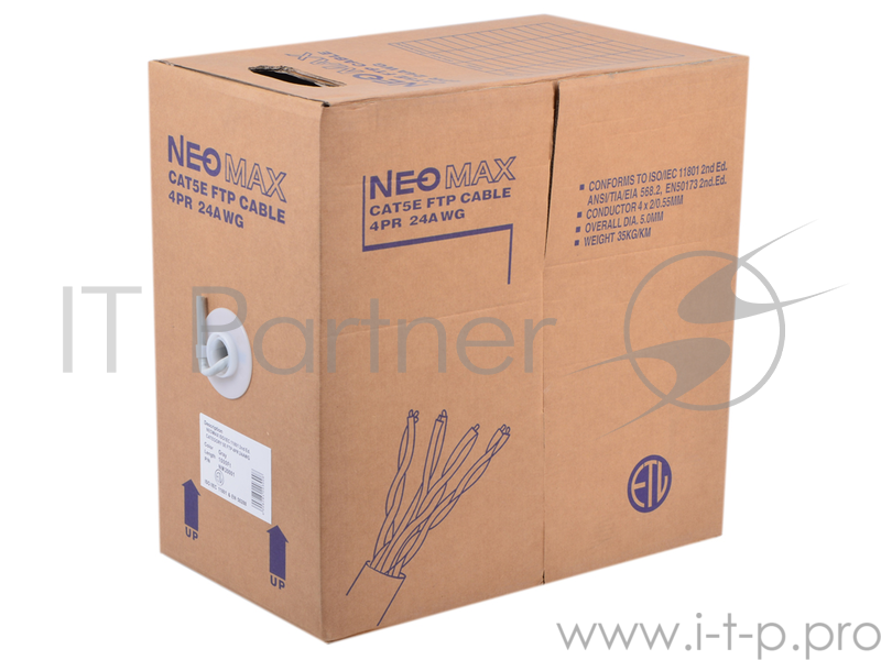 Кабель Neomax NM20001 FTP, 4 пары, Категория 5е, 305 м. (Медный) Экранированный