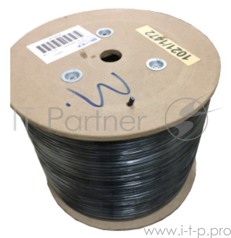 Кабель UTP 4 Pair AWG 24 CCA wooden reel, PE+PVC jacket, cat5E 305м черный