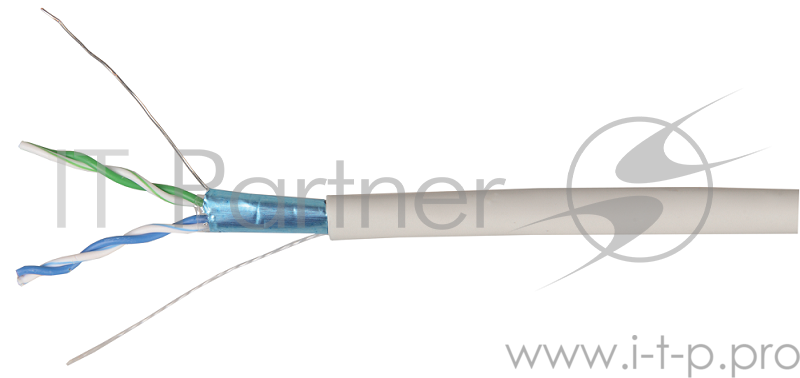 Кабель в.п. ШПД F/UTP кат. 5E 2 пары LSZH 500м бел ITK