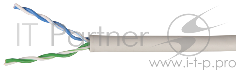 Кабель в.п. ШПД U/UTP кат. 5E 2 пары PVC 500м сер ITK