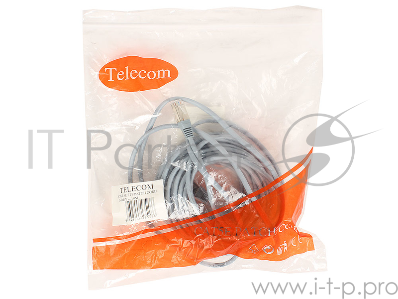 Патчкорд литой TELECOM FTP кат.5e 10m