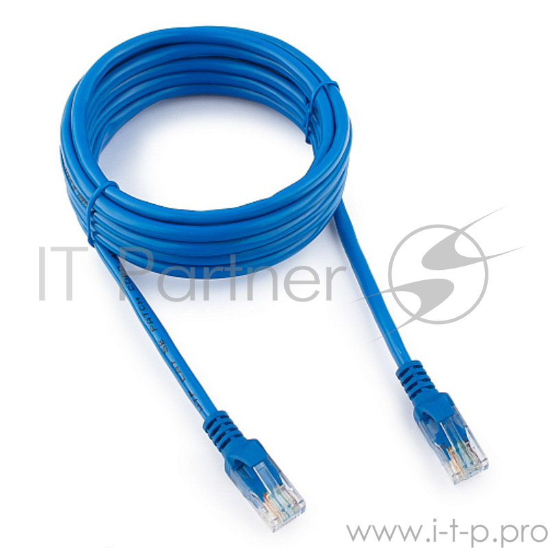 Патч-корд UTP Gembird кат.5e, 3м, литой, многожильный (синий)