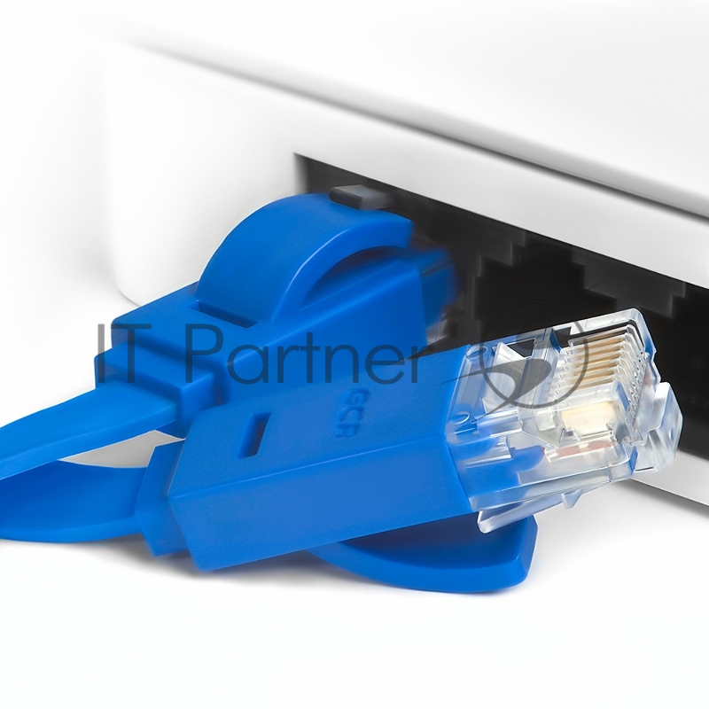 Патч-корд Greenconnect плоский прямой PROF 2.0m UTP медь, кат.6, синий, позолоченные контакты, 30 AWG, Premium ethernet high speed 10 Гбит/с, RJ45, T568B (GCR-LNC621-2.0m)