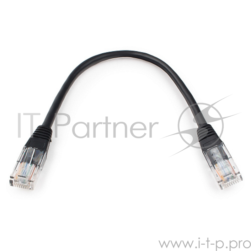 Патч-корд UTP Cablexpert кат.5e 0.25м, литой, многожильный (чёрный)