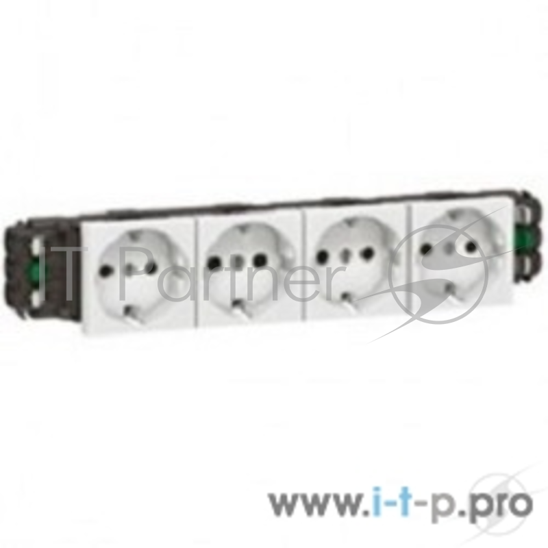 Розетка Mosaic DLP 4х2К+З нем. ст., с защ. шт., авт. кл. Mosaic Розетка DLP 4х2К+З нем. ст., с защ. шт., авт. кл.