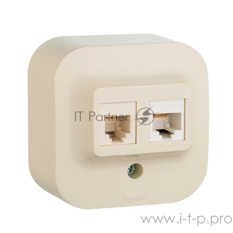 Электроустановочные изделия Legrand Legrand 782251 Двойная розетка RJ45 (Слоновая кость)
