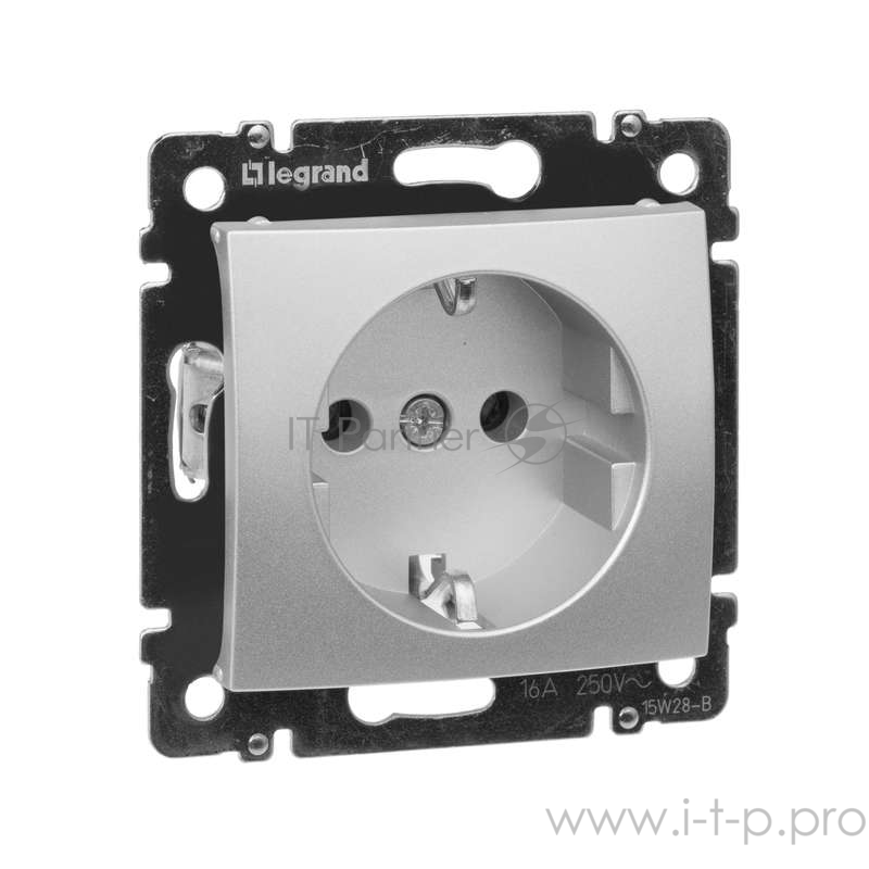 Электроустановочные изделия Legrand Legrand 770120 Розетка электрическая Valena с заземлением (алюминий)