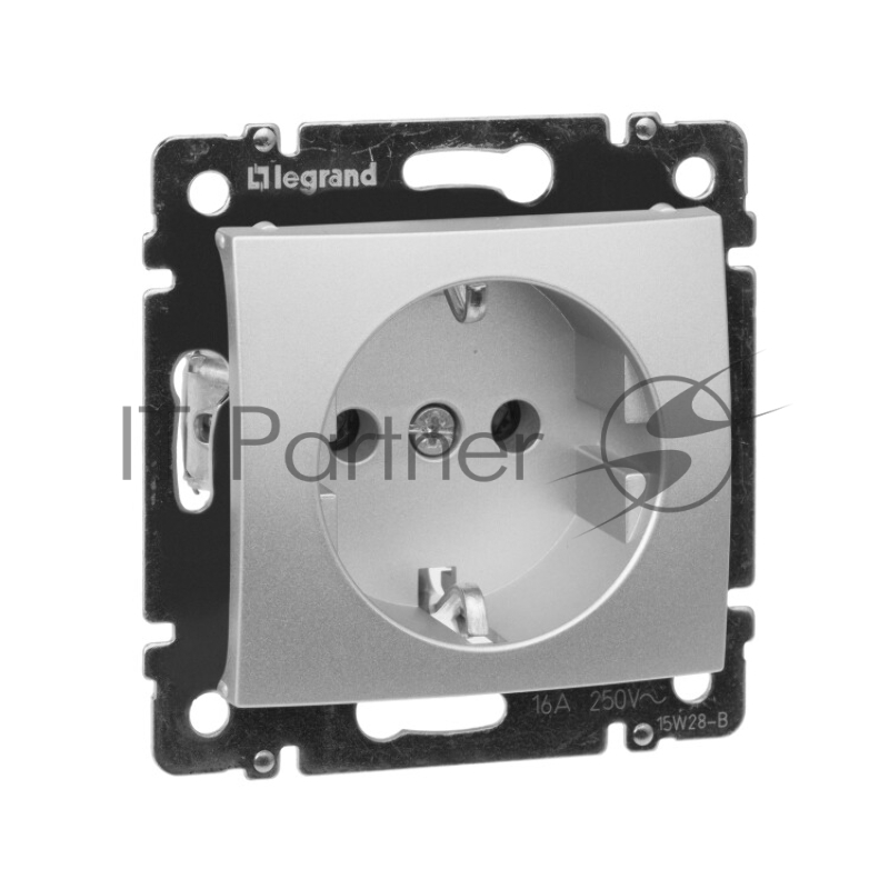 Электроустановочные изделия Legrand Legrand 770120 Розетка электрическая Valena с заземлением (алюминий)