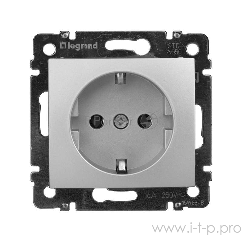 Электроустановочные изделия Legrand Legrand 770120 Розетка электрическая Valena с заземлением (алюминий)