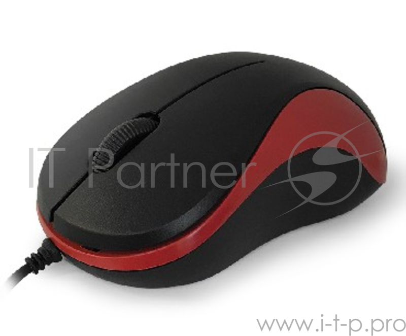 Мышь CBR CM 114 Red USB, Мышь, оптика,офисн., 1200dpi, провод на скрутке, 75см