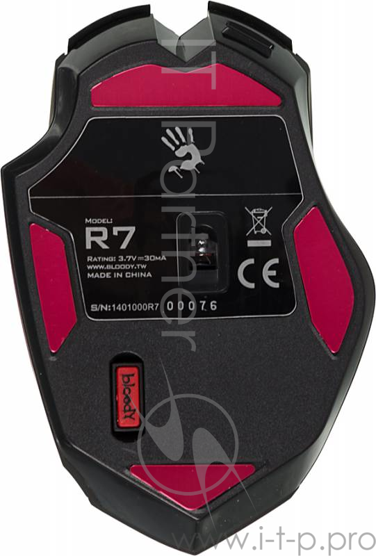 Мышь A4Tech Bloody R7/R70 metal feet черный Беспроводная (3200dpi) USB игровая 856677