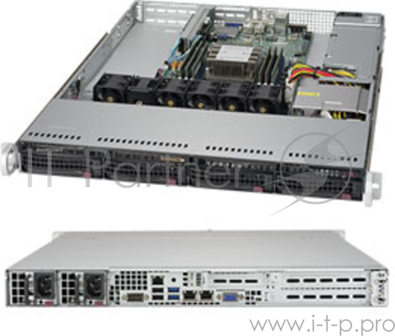 Сервер Сервер.платформа SuperMicro SYS-5019P-WT 1U 1xS3647 TDP205W 4LFF 2x10GbE 2xFH 1xLP 1x600W
