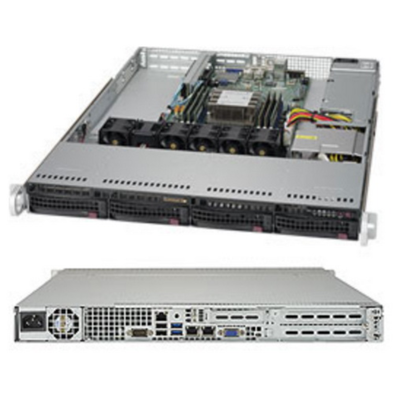 Сервер Сервер.платформа SuperMicro SYS-5019P-WT 1U 1xS3647 TDP205W 4LFF 2x10GbE 2xFH 1xLP 1x600W