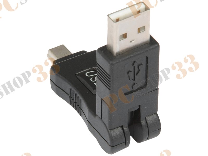 Переходник USB2.0 A-miniB Flextron AU2-AMminiBM-360-01-P1, поворотный