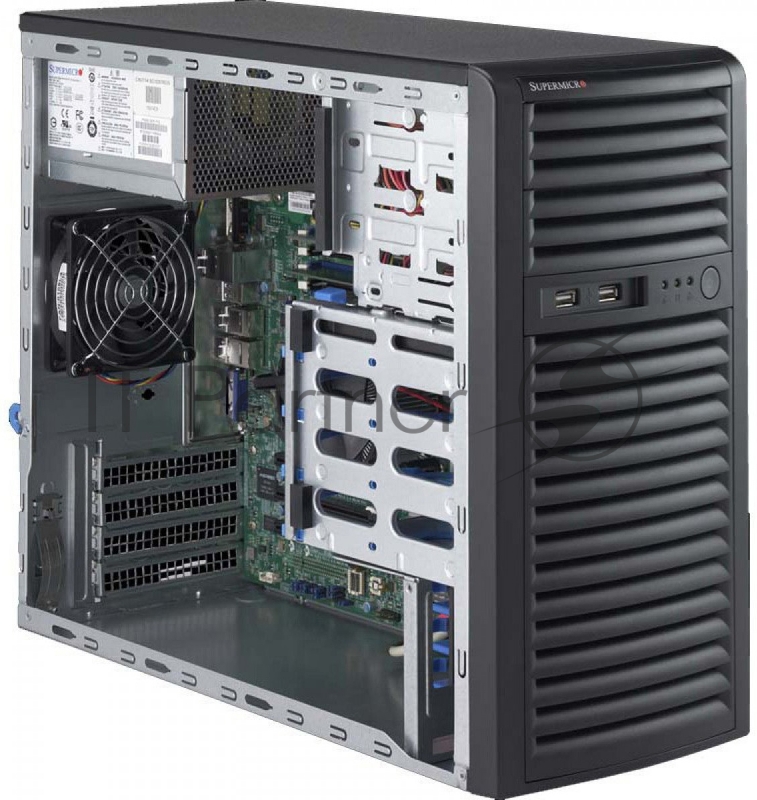 Сервер Supermicro SuperServer Mid-Tower SYS-5039D-i CPU(1) E3-1200v5/ noHS/ no memory(4)/ on board RAID 0/1/5/10/ internalHDD(4)LFF/ 2xGE/ 3xFH/ 1x300W Gold/ no Backplane