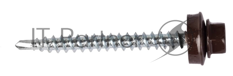 Саморезы для крепления кровельных материалов к деревянной обрешетке Зубр цвет RAL 8017 шоколадно-коричневый, оцинкованные, 4,8x50мм, 250шт 4-300315-48-050-8017