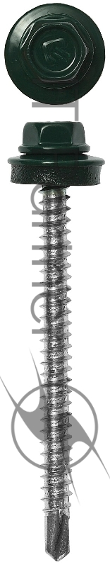 Саморезы для крепления кровельных материалов к деревянной обрешетке Зубр цвет RAL 6005 зеленый насыщенный, оцинкованные, 4,8x38мм, 600шт 4-300310-48-038-6005