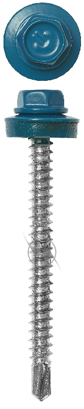 Саморезы для крепления кровельных материалов к деревянной обрешетке Зубр цвет RAL 5009 небесно-голубой, оцинкованный, 4,8x80мм, 700шт 4-300310-48-080-5009