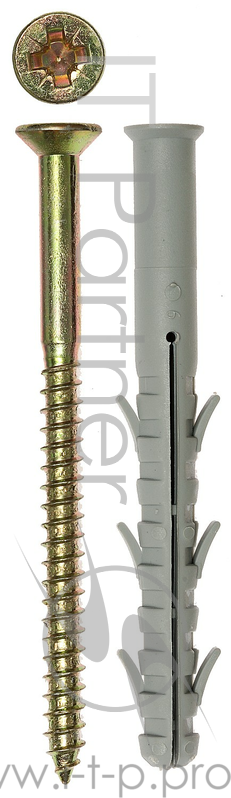 Рамный дюбель Зубр , нейлоновый, желтопассивированный шуруп, шестигранная головка, ТФ 5, 10x115мм, 50шт 4-301475-10-115