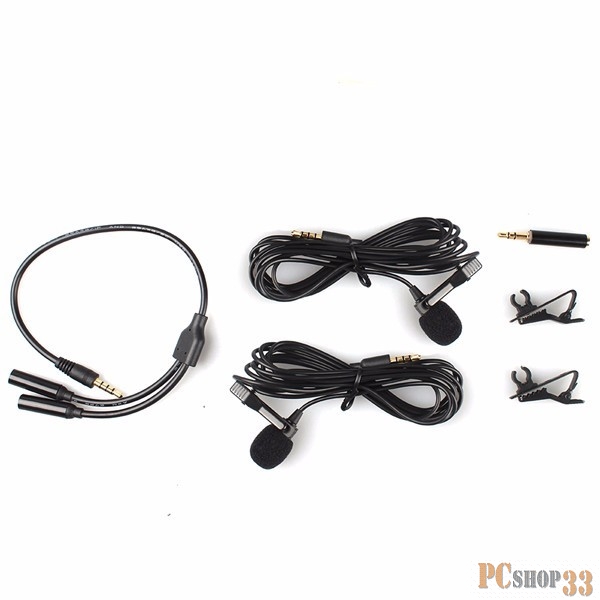 Микрофоны MAONO MAONO AU-404 (2 микрофона) {65Гц – 18кГц, ? 74dB, -30±3db, 2м}